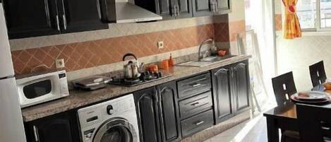 Microwave, oven, coffee/tea maker, toaster