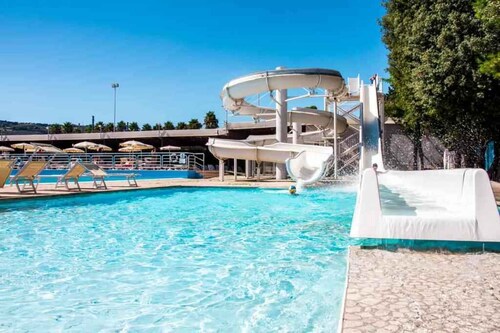 Apartment with wellness area and water park