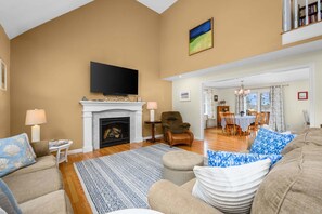 TV, fireplace, table tennis
