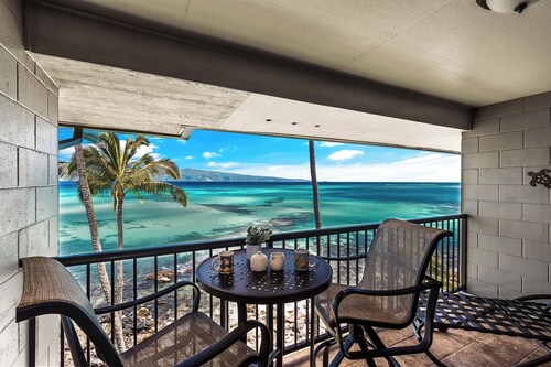 Private, spacious lanai with oceanfront views