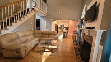 Smart TV, fireplace, video games