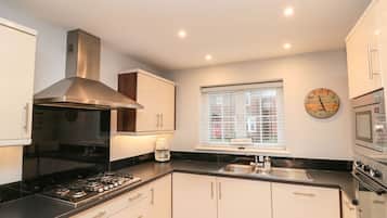 Fridge, dishwasher, electric kettle, toaster