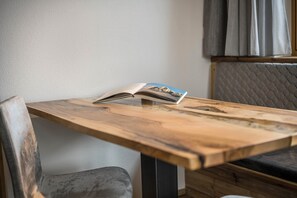 Dining - Holiday Apartment "Forchnerhof Apt 1" with Mountain View, Private Terrace & Wi-Fi (Terenten)