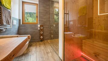 Dusche, Haartrockner, Handtücher