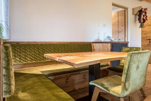 Dining - Holiday Apartment "Forchnerhof 4" with Mountain View, 2 Private Terraces & Wi-Fi (Terenten)