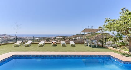 Holiday Home 'Villa Torrox Costa' with Sea View, Pool, Garden & Wi-Fi