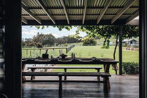 Outdoor dining - Moraea Farm, Berry - by Linnaeus Collection (Berry)