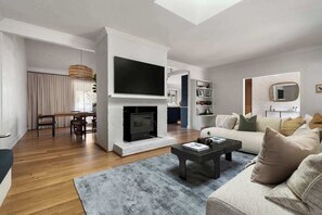 TV, fireplace, offices