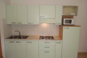 Kühlschrank, Mikrowelle, Herdplatte