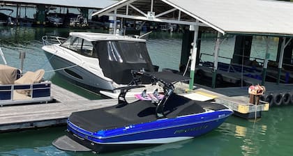 Wakeboarding boat with me as a driver.