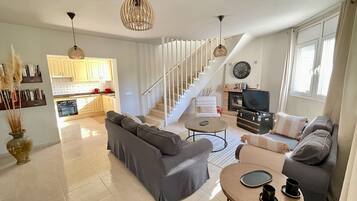 TV, fireplace, DVD player