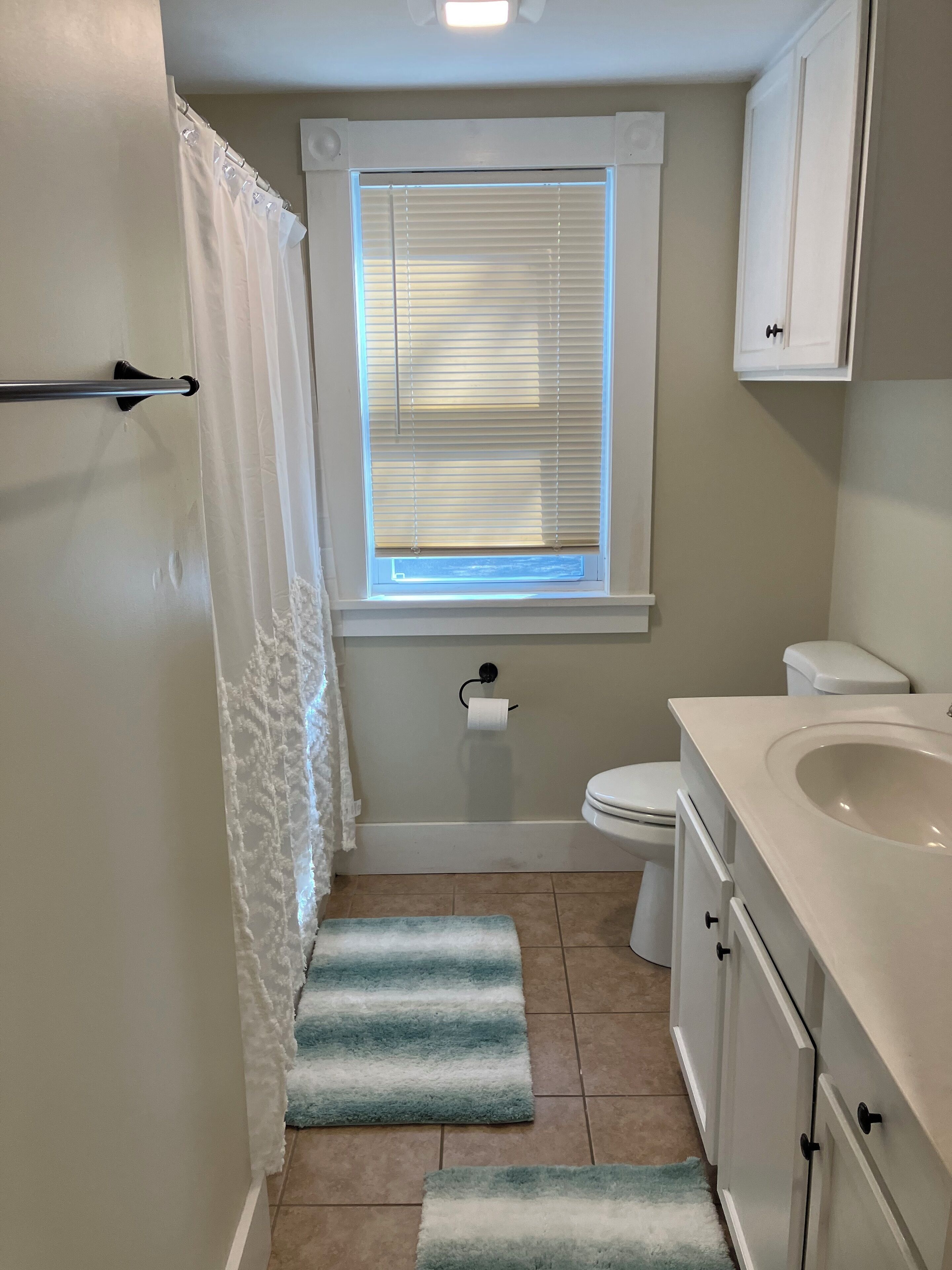 Hiustenkuivaaja, pyyhkeet, saippua, vessapaperi