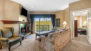 Smart TV, chimenea y reproductor de DVD