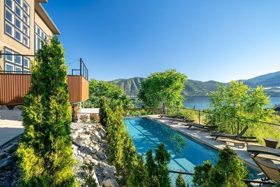 Private Pool & Hot Tub with Lake Views + EV Charger | Large Home + Dogs OK