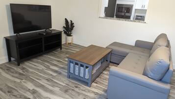 TV, foosball, table tennis, books