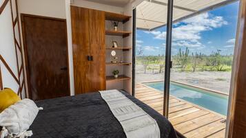 1 bedroom, premium bedding, down comforters, individually decorated