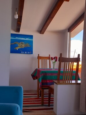 Deluxe Room, 1 Queen Bed | Living area - Sol y Luna Lodge Isla del Sol Bolivia (Isla del Sol)