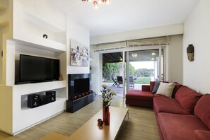 Smart-tv, pejs, dvd-afspiller, bordtennisbord