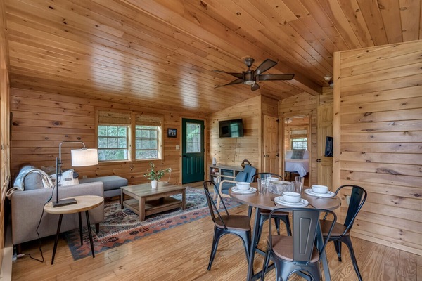 Open concept living and dining