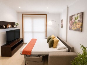 1 bedroom, iron/ironing board, bed sheets