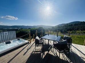 Terrace/patio - Premium Woodland Lodge with Hot Tub and Woodburner (Pitlochry)