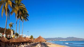 Sun-loungers, beach towels