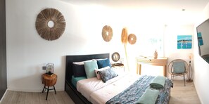 2 bedrooms, iron/ironing board, WiFi, bed sheets