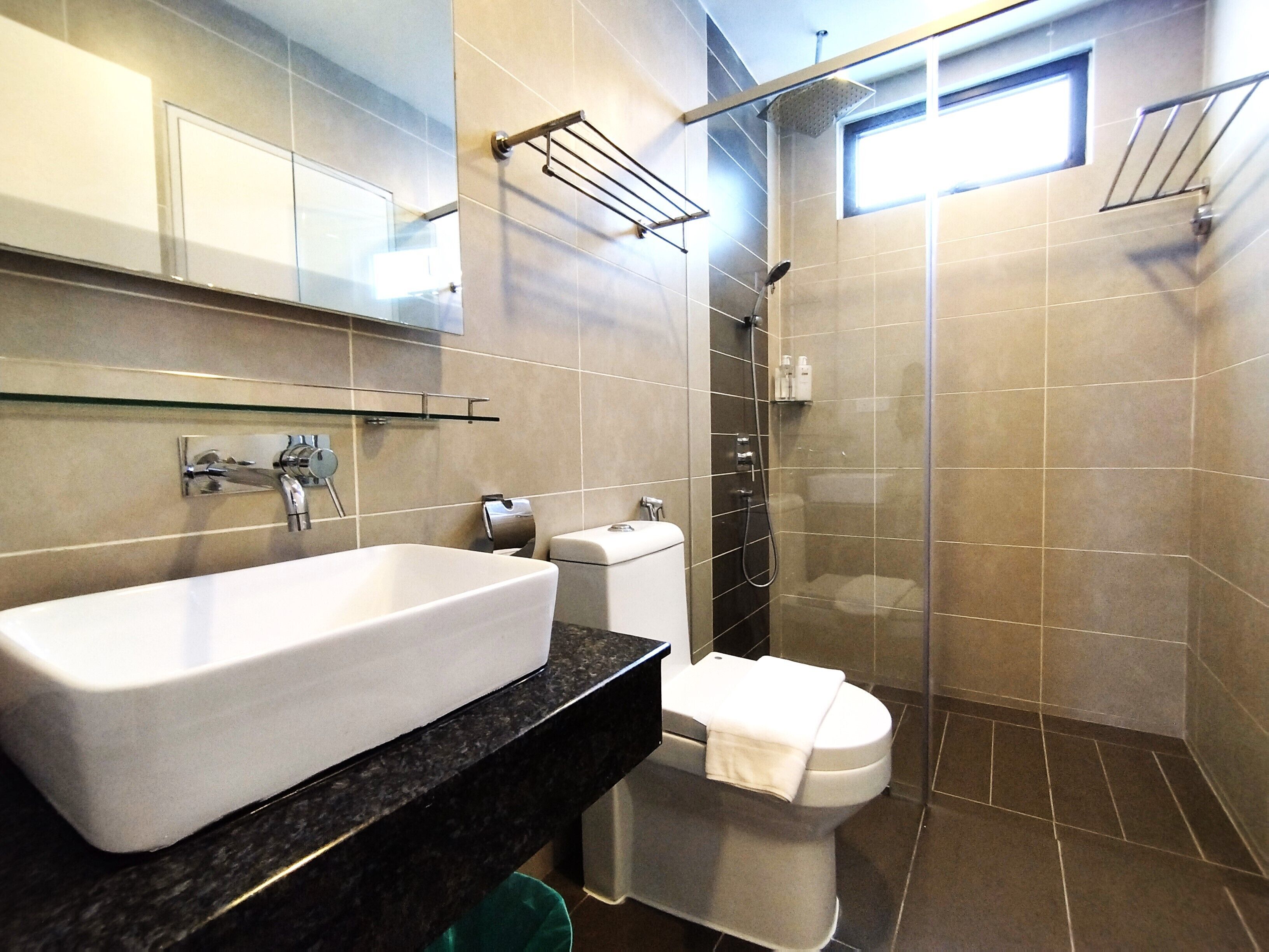 Superior Apartment | Bathroom | Hair dryer, slippers, towels, soap