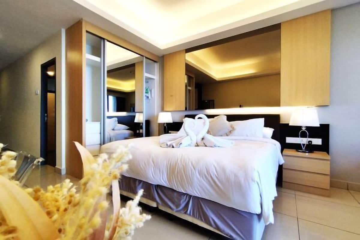 3 bilik tidur, langsir/tirai gelap terus, seterika/papan seterika