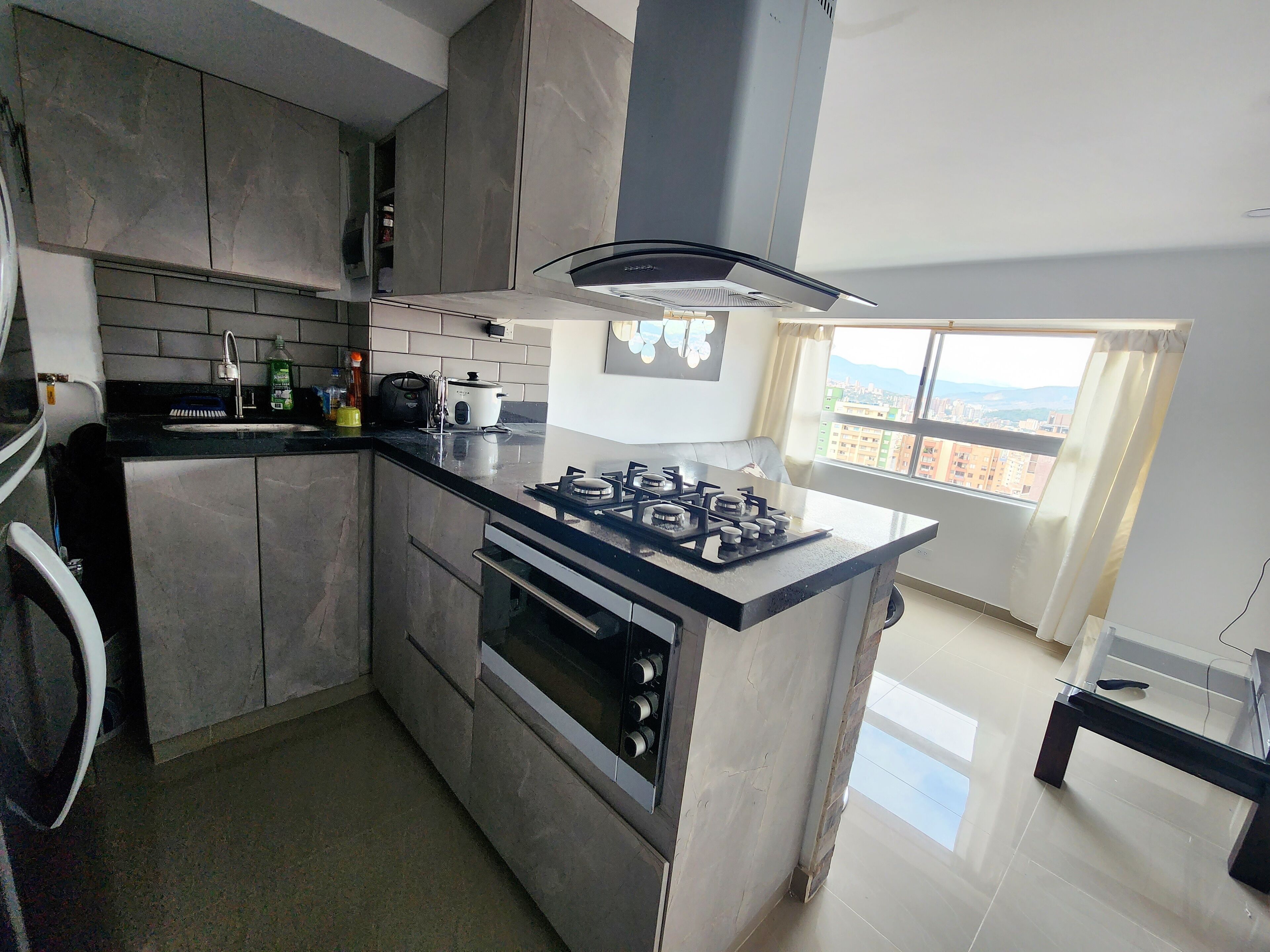 Fridge, oven, stovetop