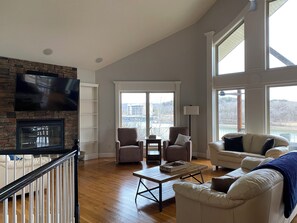 Smart TV, fireplace, table football