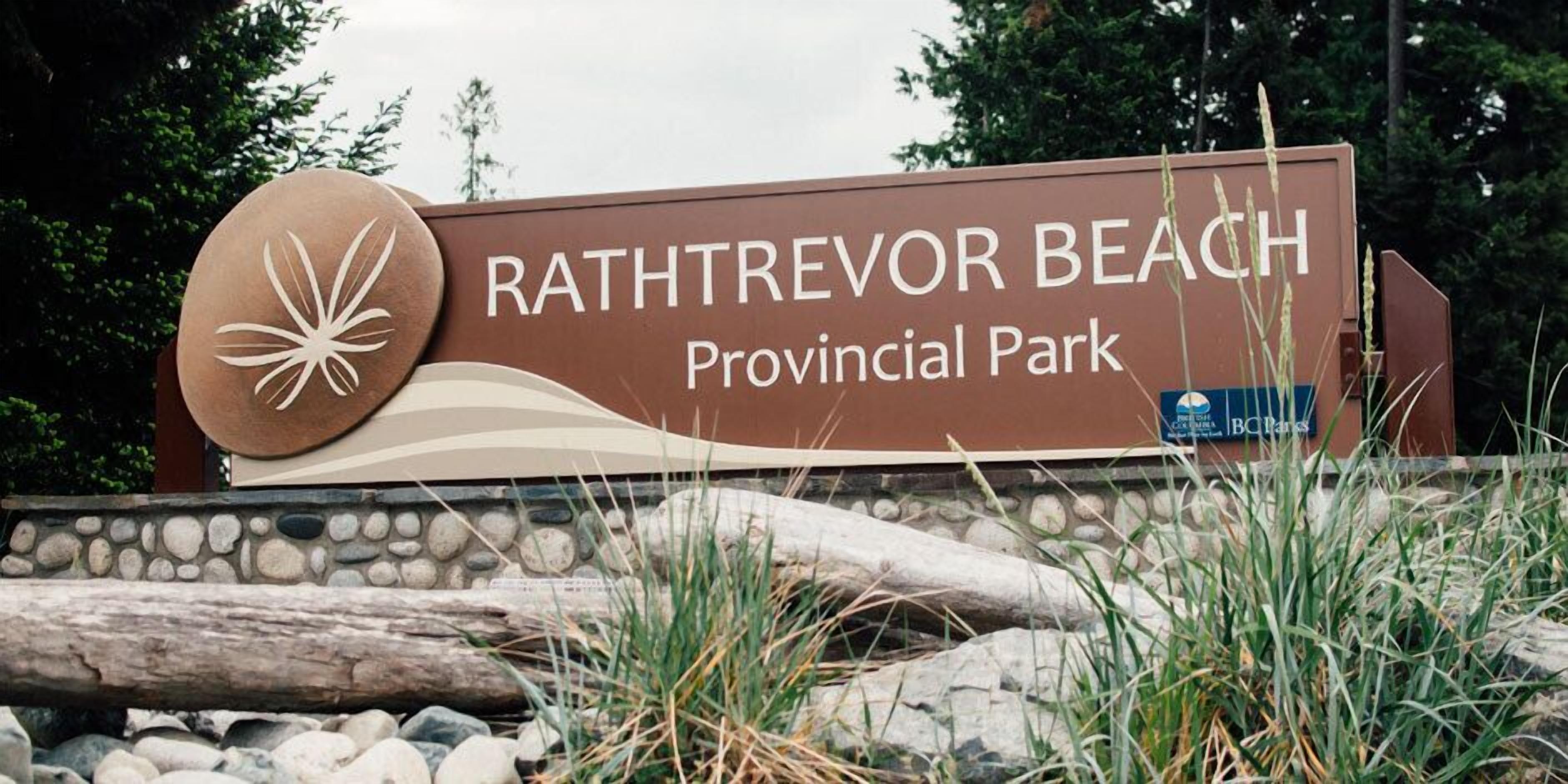 A sign for Rathtrevor Beach Provincial Park.