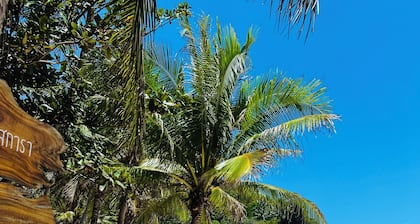 Tropical Bohemian House- 1 king bed , 1 queen air-mattress! 2 min from the beach