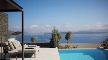 One Bedroom Suite with Private Pool & Caldera View | Balcony view