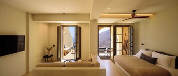 Superior Suite, Private Pool, Sea View | Living area | 42-inch Smart TV with cable channels