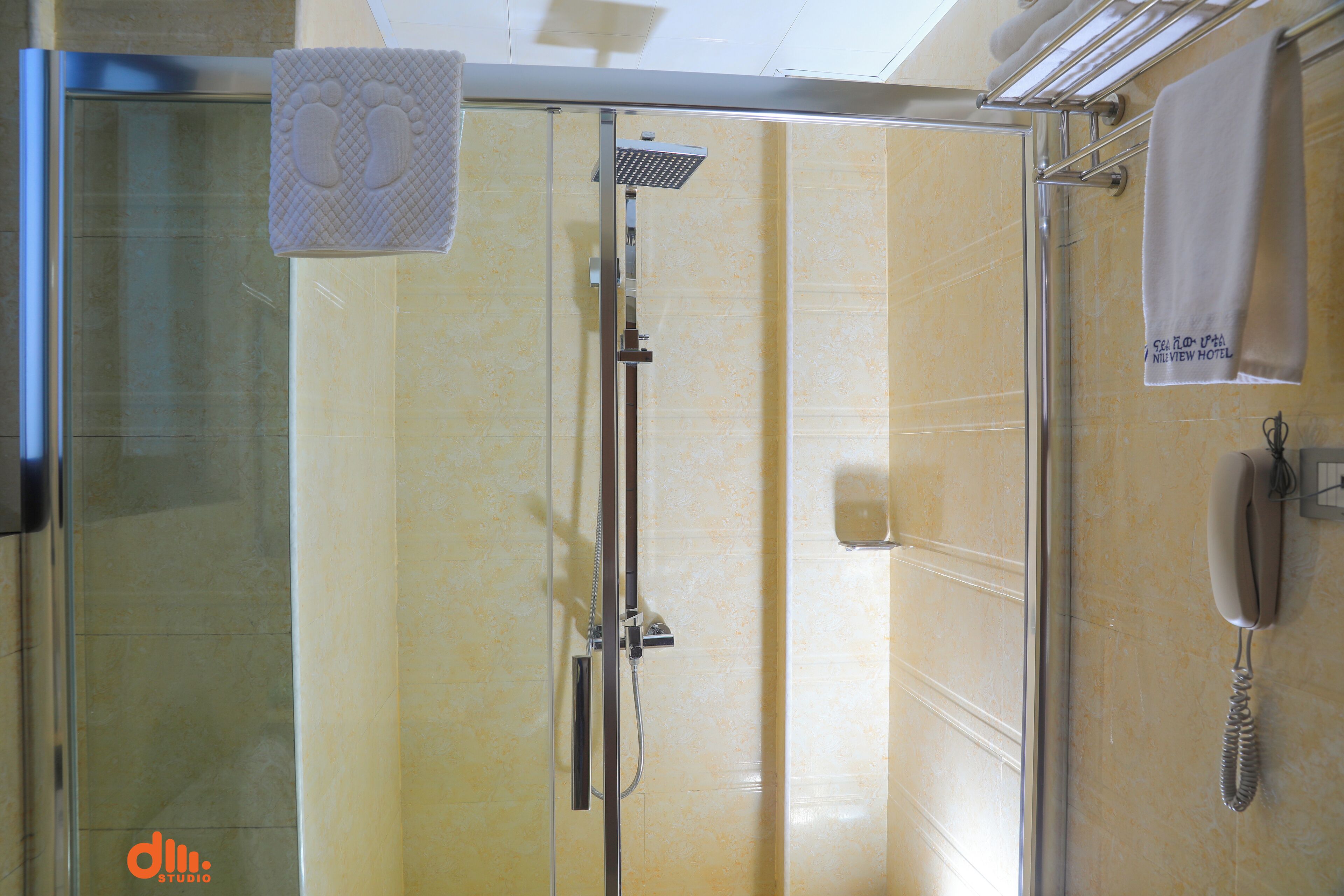 hair dryer, dressing gowns, towels