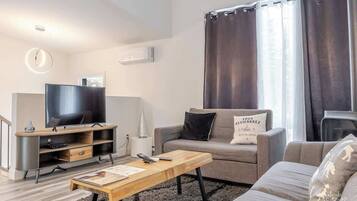 TV, fireplace, offices