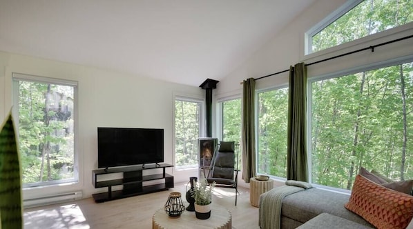 Televisie en een open haard