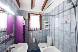 Ensemble douche/baignoire, serviettes fournies