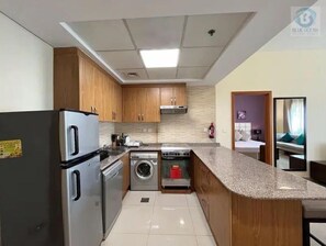 Private kitchen - Fully Upgraded Spacious  1BR Plenty of Natural Lights  Suburbia (Downtown Jebel Ali, Jebel Ali)