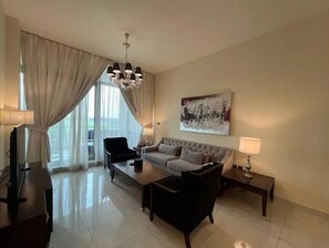 Living area -  2BR /Breath-taking/Polo Residence  Meydan / Blueoceanholidayhomes (Meydan City)