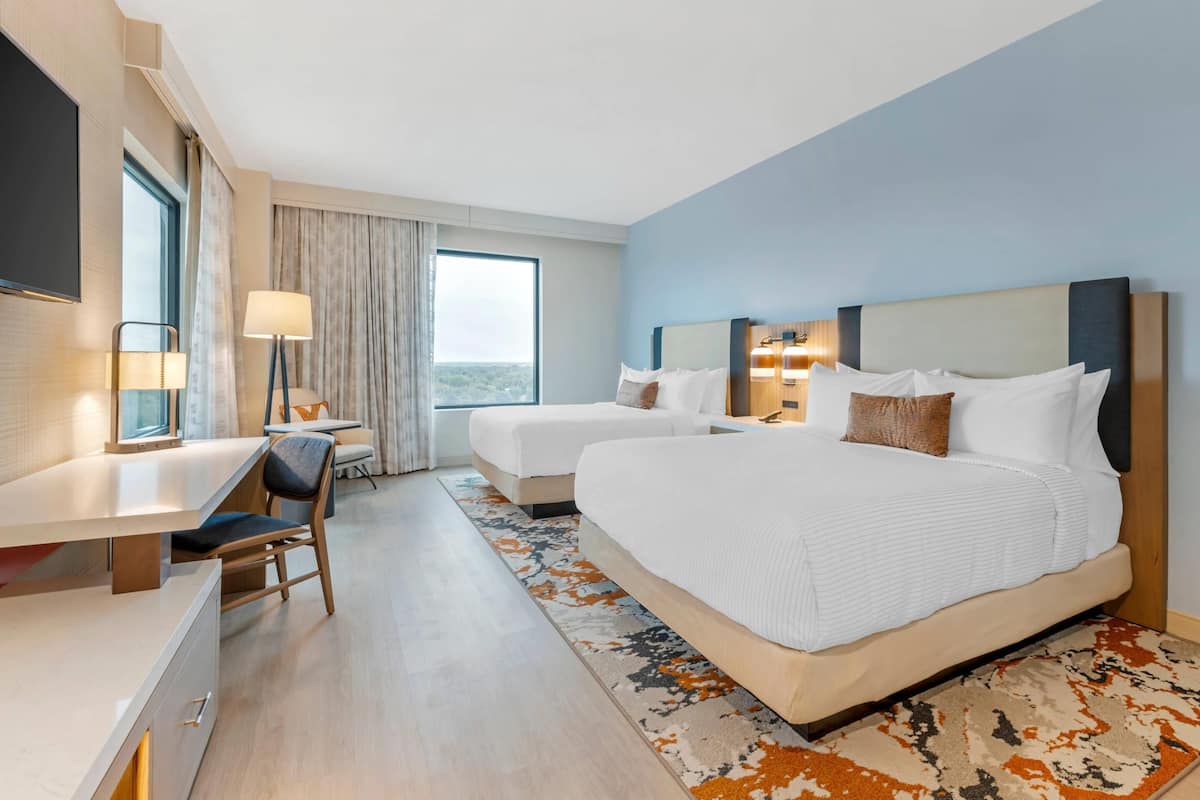 Standard Room, 2 Queen Beds, Non Smoking | Desk, laptop workspace, iron/ironing board, free WiFi