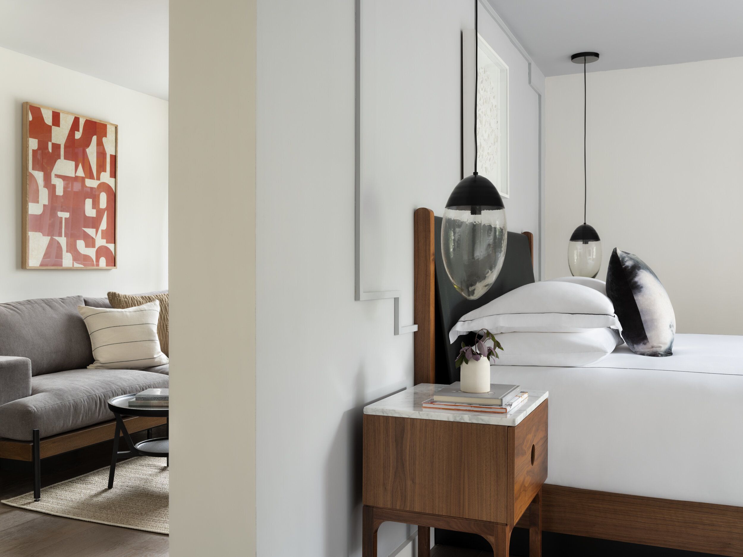 Suite estudio, en esquina | 1 habitación, ropa de cama de alta calidad y edredón 