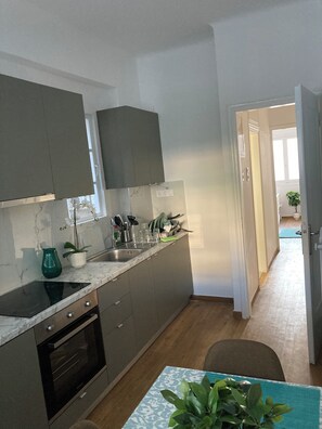 Private kitchen - 2 Bedroom Apartment With Sunny Terrace in Central Athens (Athina)