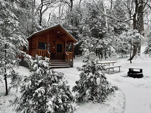 Luxury Cabin - Located at Lakewood Park Campground Firepit/Fireplace/Private Bathroom/Lake access