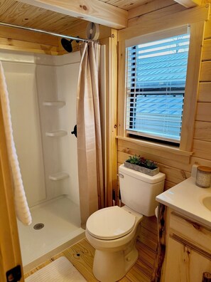 Shower, towels - Cozy Cabin with Private Resort Amenities: Walking Distance to Lake James (Marion)