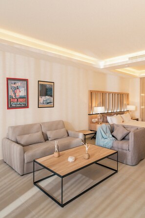 Deluxe Villa | Living area | Smart TV, streaming services - Saint Georges Hotel & Resort (Beirut)