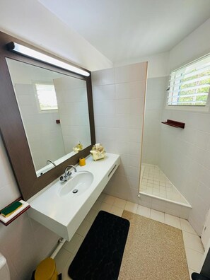 Bathroom - Studio Relax Manganao, Proche de la plage et accès a la piscine (Saint-François)