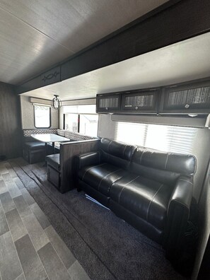 Deluxe Mobile Home | Living area - Sunnyside Resort (Bonfield)
