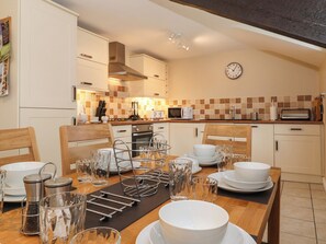 Fridge, dishwasher, electric kettle, toaster